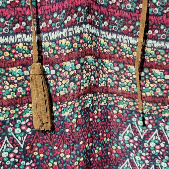 Bohemian Blue and Pink Women's Top - Picture 3 of 3